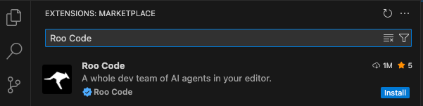 Roo Code install image